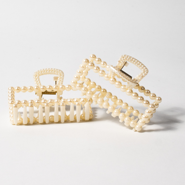 Pinza para Cabello Decorada con Perlas